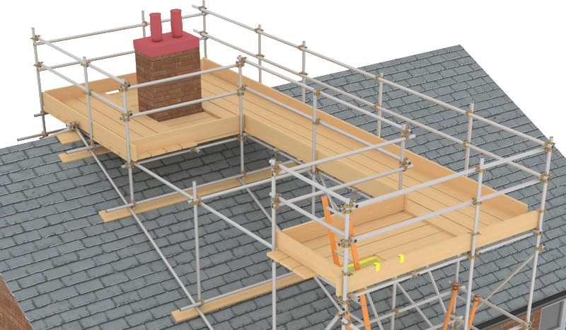TG20:21 compliant chimney stack scaffold